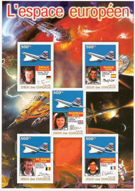 Comoros - 2005 - European Astronauts - 5 Stamp Mint Sheet - M0962