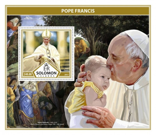 Solomon Islands - 2017 Pope Francis - Stamp Souvenir Sheet - SLM17310b