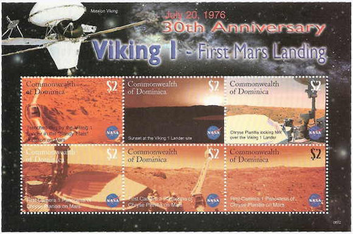 Dominica - Viking I Mars Landing - 6 Stamp Mint Sheet DOM0612