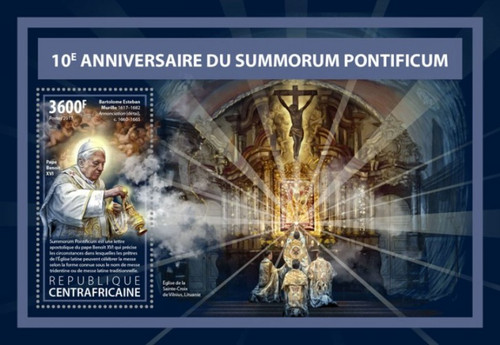 Central Africa - 2017 Summorum Pontificum - Souvenir Sheet - CA17615b Central Africa - 2017 Summorum Pontificum - Souvenir Sheet - CA17615b