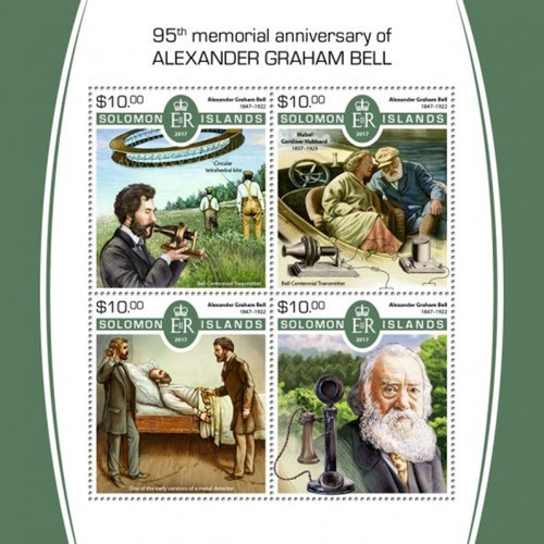 Solomon Islands - 2017 Alexander Graham Bell - 4 Stamp Sheet SLM17522a