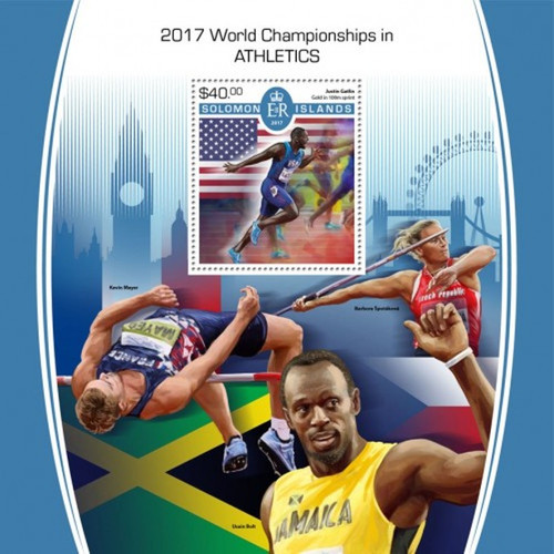 Solomon Islands - 2017 World Champs Athletics Souvenir Sheet SLM17525b