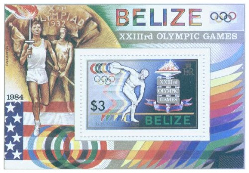 Belize 1984 Olympic Souvenir Stamp Sheet