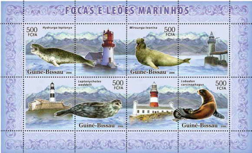 Guinea-Bissau 2006 Seals, Sea Lions & Lighthouses 4 Stamp Sheet GB6211a