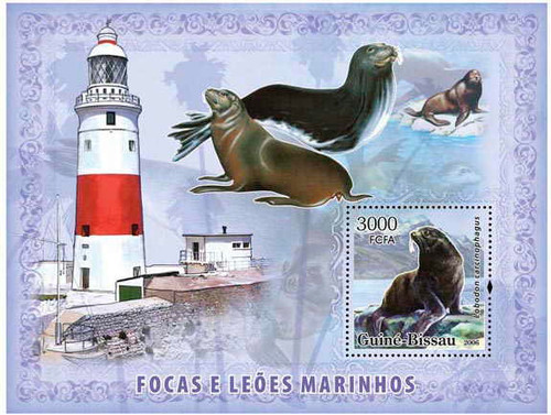 Guinea-Bissau - 2006 Lighthouses, Sea Lions, Seals - Stamp S/S GB6211b