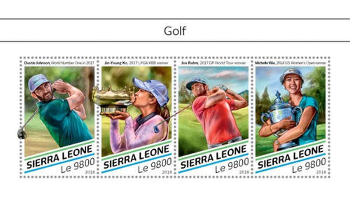 Sierra Leone - 2018 Golf Pros - 5 Stamp Sheet - SRL18505a