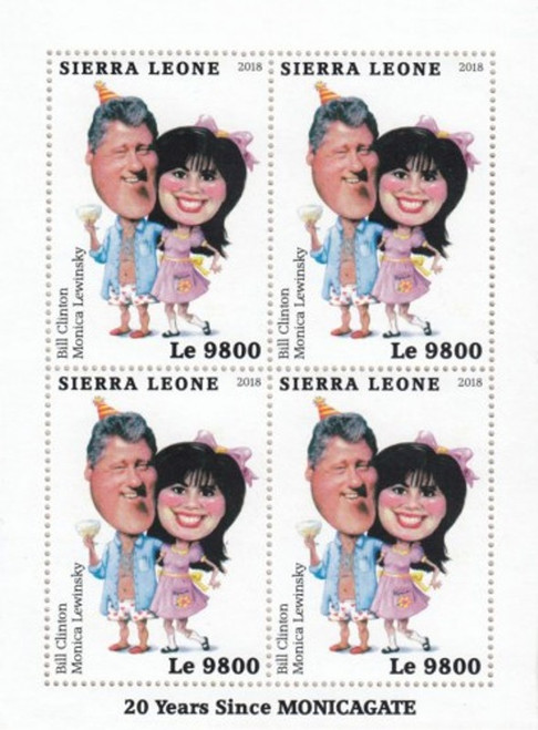 Sierra Leone - 2018 Clinton & Lewinsky - 4 Stamp Sheet - SRL18522a