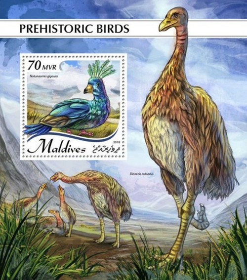 Maldives - 2018 Prehistoric Birds - Stamp Souvenir Sheet - MLD18914b