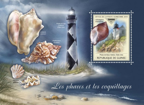 Guinea - 2018 Lighthouses & Shells - Stamp Souvenir Sheet - GU18408b