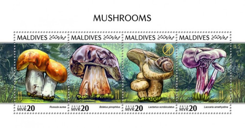 Maldives - 2018 Mushrooms on Stamps - 4 Stamp Sheet - MLD181005a