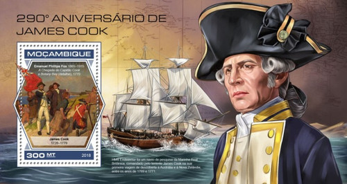 Mozambique - 2018 Captain James Cook - Stamp Souvenir Sheet MOZ18427b