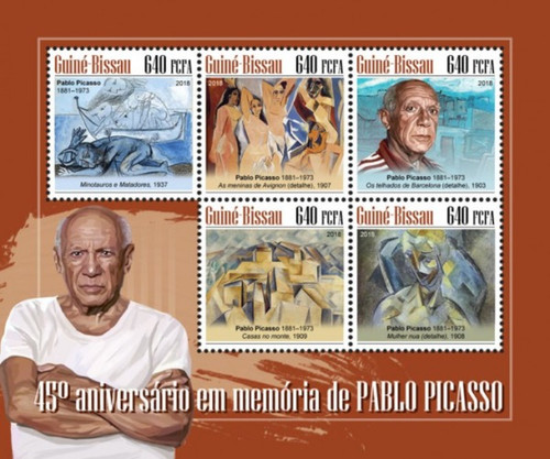 Guinea-Bissau - 2018 Pablo Picasso - 5 Stamp Sheet - GB18909a