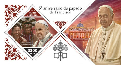 Guinea-Bissau - 2018 Pope Francis - 5 Stamp Sheet - GB18704b