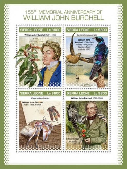 Sierra Leone - 2018 Wm John Burchell - 4 Stamp Sheet - SRL18909a