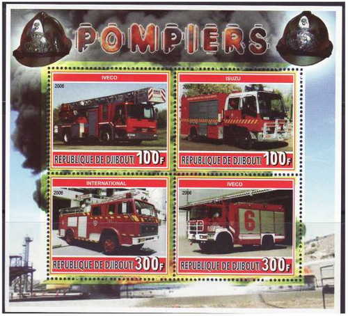 Fire Engines - Mint Sheet of 4 Stamps M1118