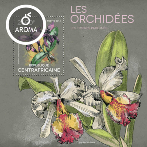 Central Africa - 2014 Performed Orchids - Souvenir Sheet - 3H-759