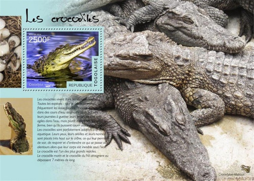 Togo - 2014 Crocodiles on Stamps - Stamp Souvenir Sheet - 20H-1066