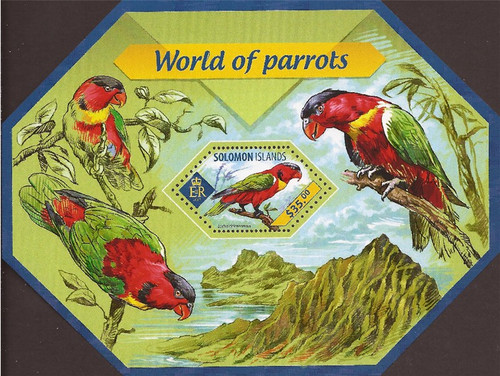 Solomon Islands - 2014 World of Parrots - Stamp Souvenir Sheet-19M-470