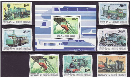 Guinea-Bissau - Trains Set On Stamps GB619-25A