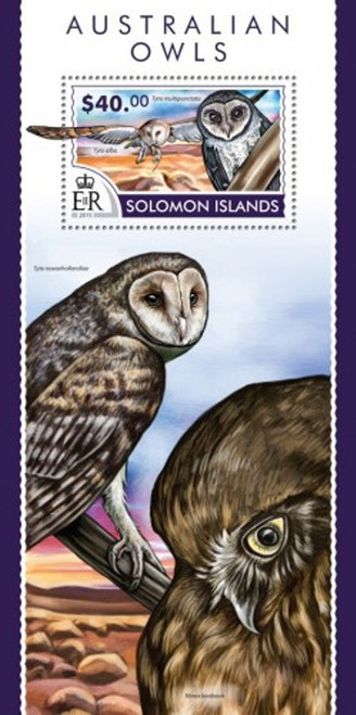 Withdrew 02-28-19-Solomon Islands - 2015 Owls on Stamps - Stamp Souvenir Sheet - 19M-774