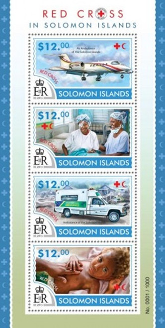 Withdrew 02-28-19-Solomon Islands - 2015 Red Cross - 4 Stamp Sheet - 19M-809