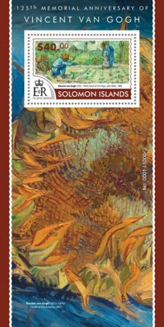 Withdrew 02-28-19-Solomon Islands - 2015 Vincent van Gogh - Souvenir Sheet - 19M-812