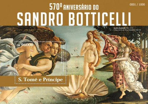 Withdrew 02-28-19-St Thomas - 2015 Sandro Botticelli - Stamp Souvenir Sheet - ST15314b