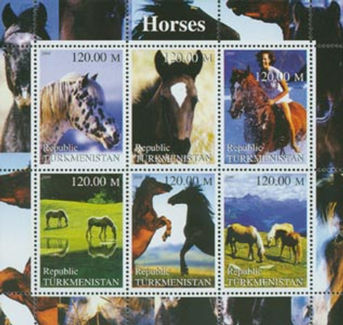 Horses On Stamps - Mint Sheet of Six 3633