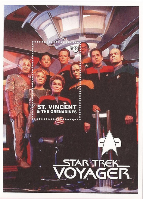 St Vincent 1997 Star Trek Voyager Souvenir Sheet #2378 19J-045