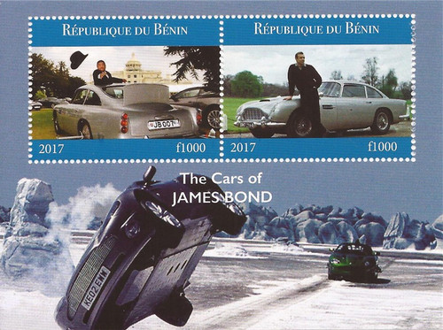 Benin - 2017 Cars of James Bond - 2 Stamp Souvenir Sheet - 2B-297