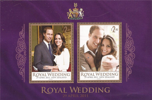 New Zealand - 2011 Royal Wedding William & Kate - 2 Stamp Sheet 14J-002