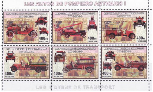 Congo - Classic Fire Engines On Stamps 3A-108