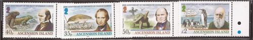 Ascension - 2009 Charles Darwin - 4 Stamp Set - 1K-013 #985-8