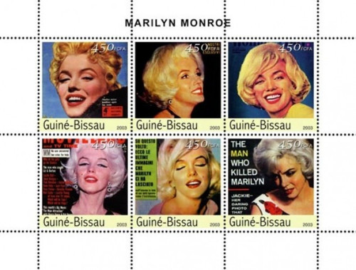 Guinea-Bissau - 2003 Actress Marilyn Monroe - 6 Stamp Sheet - GB3220 Guinea-Bissau - 2003 Actress Marilyn Monroe - 6 Stamp Sheet - GB3220