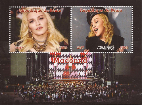 Benin - 2017 Singer Madonna - 2 Stamp Souvenir Sheet - 2B-300