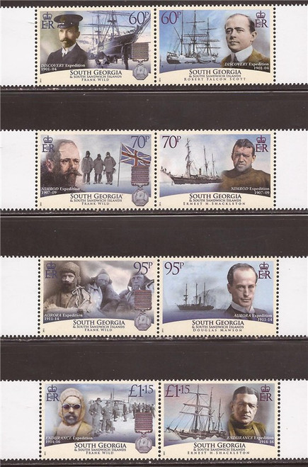 South Georgia - 2011 Polar Explorers-Set of 4 Stmp Prs 19C-014