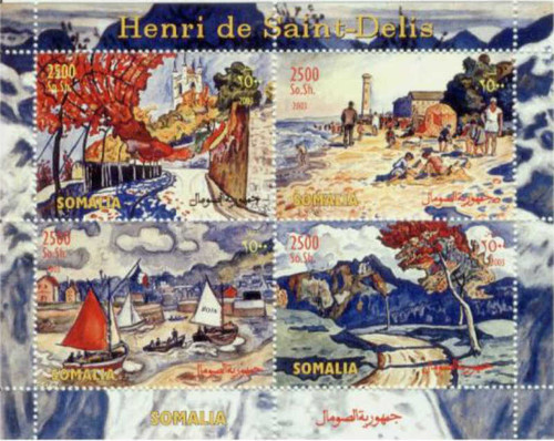 Withdrew 03-15-19-2003 Henri de Saint-Delis Paintings - 4 Stamp  Sheet 222705