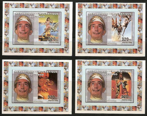 Congo - Salvador Dali Deluxe Imperfs Set 3A-141