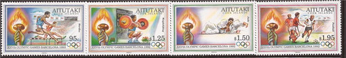Aitutaki - 1992 Summer Olympics - 4 Stamp Set - Scott #460-3 - 1M-003