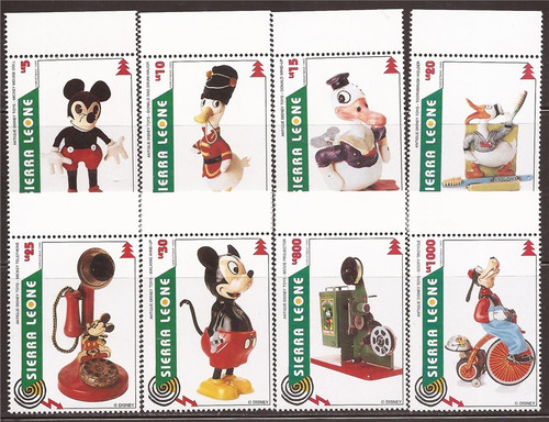 Sierra Leone - 1995 Disney Antique Toys - 8 Stamp Set  19Q-197