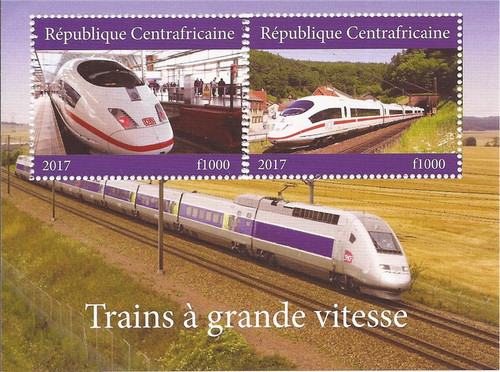 2017 High Speed Trains - 2 Stamp Souvenir Sheet - 3H-1024