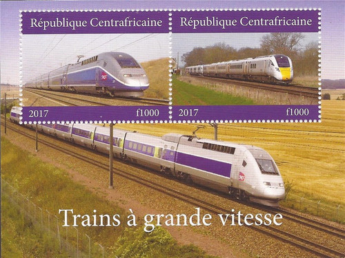 2017 High Speed Trains - 2 Stamp Souvenir Sheet - 3H-1025