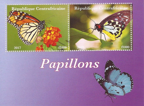 2017 Butterflies - 2 Stamp Souvenir Sheet - 3H-1028