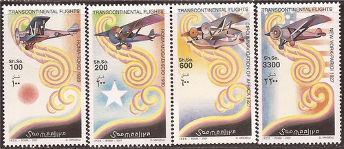 Somalia 2001 Transcontinental Flights - 4 Stamp Set - 27A-006