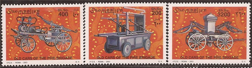 Somalia 2001 Antique Fire Engines - 3 Stamp Set - 27A-005