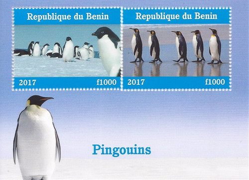 Benin - 2017 Penguins - 2 Stamp Souvenir Sheet - 2B-315