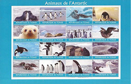 Chad - 2018 Antarctic Animals - 16 Stamp Sheet #3A-546