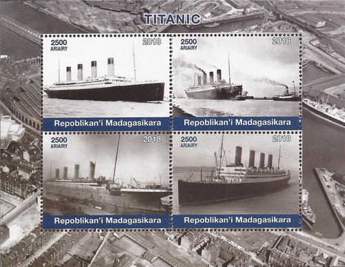 Madagascar - 2018 Titanic Passenger Liner - 4 Stamp Sheet - 13D-192