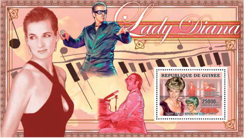 Guinea - Lady Diana on Stamps - Mint Stamp Souvenir Sheet 7B-014