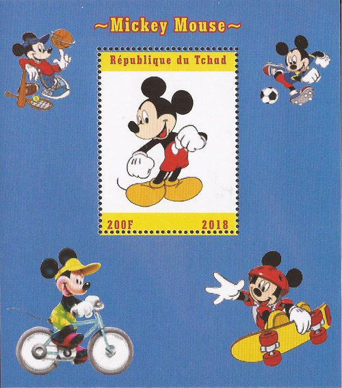 Chad - 2018 Mickey Mouse - Stamp Souvenir Sheet - 3B-619